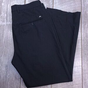 J.Lindeberg Pants Mens 36x31 Black Chino Wide Leg Wool Golf Trousers Preppy